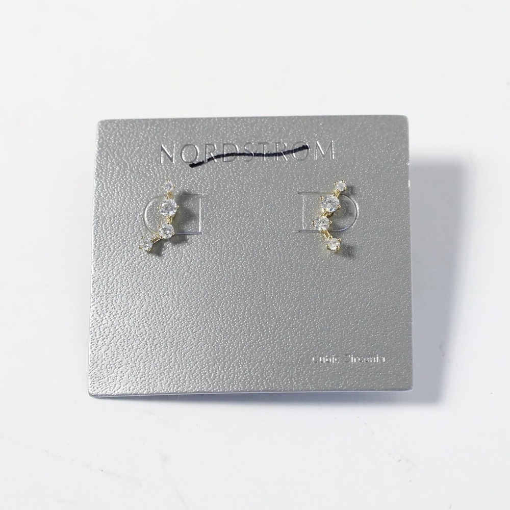Nordstrom cubic zirconia nickel free stud earrings gold-toned constellation new